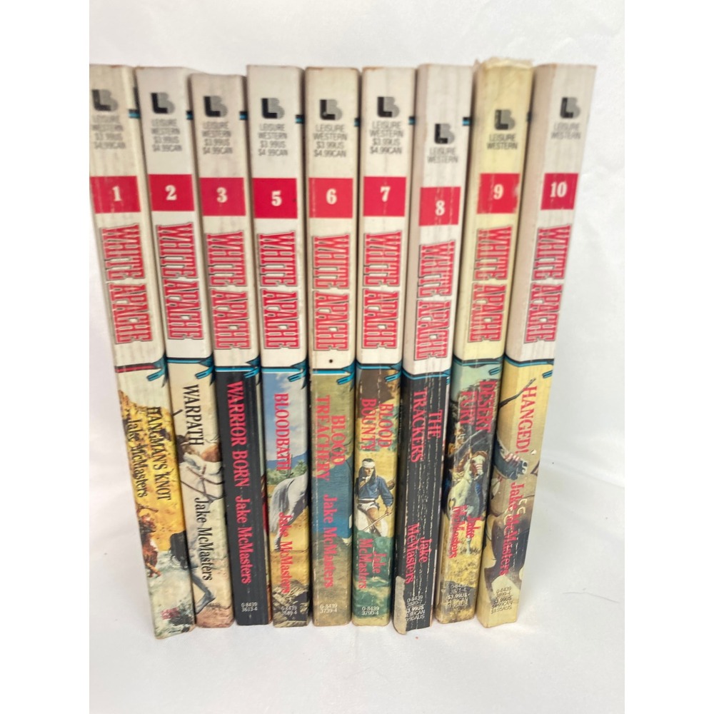 Jake McMasters White Apache Western Series Books 1-3 5-10 Lot of 9 Paperbacks